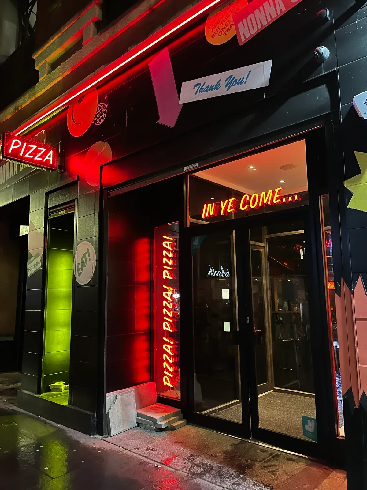 Nonna Said’s neon-lit entrance on Candleriggs